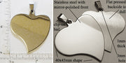 Abstract Heart Stainless Steel Flat Dog Tag Style Pendant
