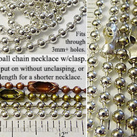 Ball chain necklace iron metal silver bronze or copper pendant hanger jewelry making supplies