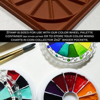 Color wheel rubber stamp watercolor swatch card artist gift paint mixing theory