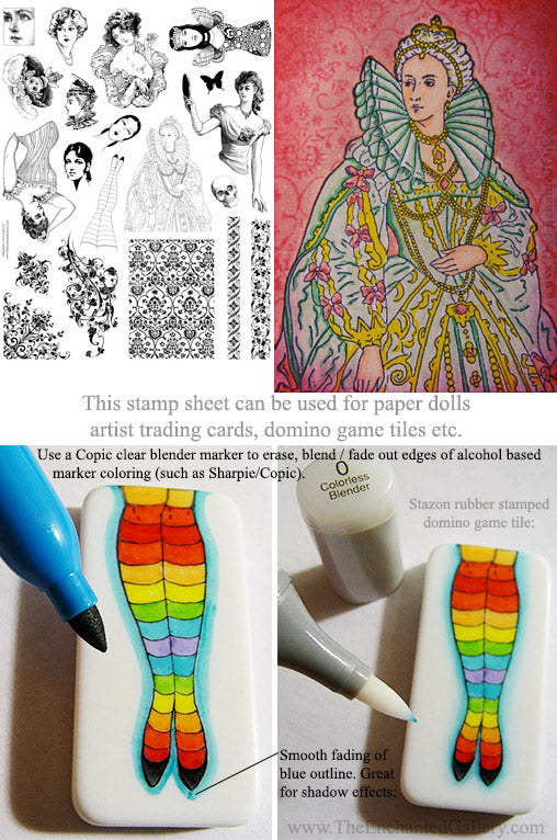 Unmounted Rubber Stamp Set Doll Collage #Altr-122 | Kimberly Crick