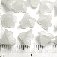 Frosted Translucent Clear White Acrylic Flowers 14mm (20 Pack)