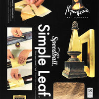 Gold Simple Leaf (Easy Peel Backing) Metal Foil Gilding Mona Lisa Speedball 18 Square Sheets