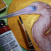 Original Art Watercolor Painting Reddish Egret Bird (Not a Print)