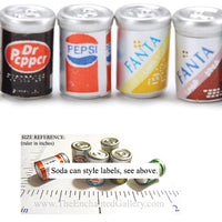 Miniature Soda Cans Mini Food Drink Doll House 6 Piece Set