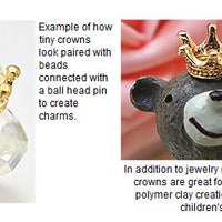 tiny crown princess beads charms jewelry clay crafting children art dolls