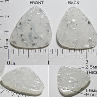 Asymmetric Triangle Translucent Flat Acrylic Charm with Silver Glitter Bead DIY Jewelry (6 pieces)