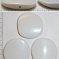White Acrylic Asymmetric Square Large Beads 36mm x 36mm x 5mm