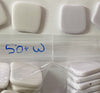BULK SALE - Small 20mm x 20mm x 3mm Curved Square Beads for DIY About 50 pieces 3"x4" bag (Choose Off-White or Regular White)