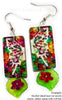 Butterfly handmade jewelry earrings frosted acrylic flower beads leaf charms hook wire