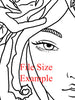 Digital File - Fairy Dragonfly Rose Nature Spirit Dryad Woman Line Drawing Artwork Clip Art Download