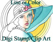 Digital download art for digi stamps and adult coloring book