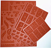 Deep etch natural red gum rubber stamps fantasy art doll domino
