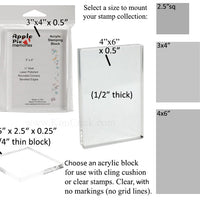 Acrylic Block for foam mounted rubber stamps