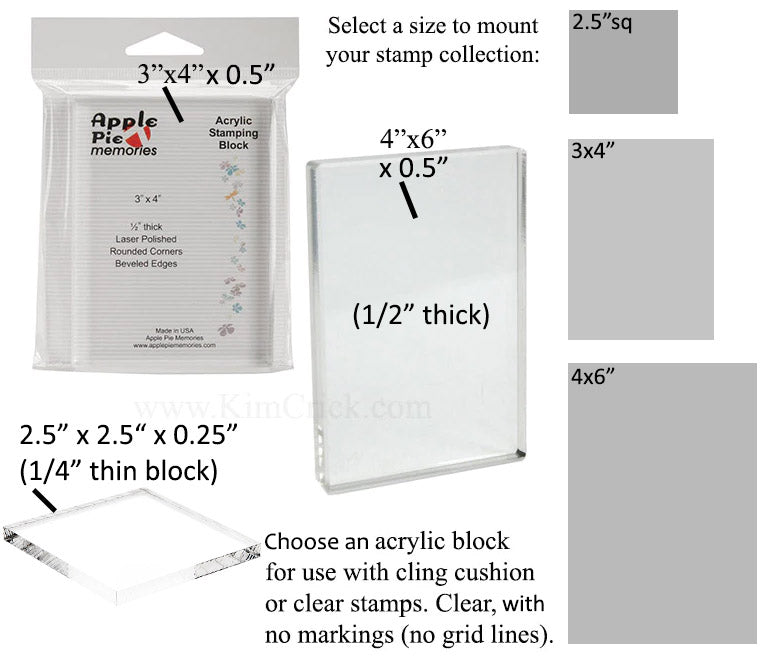 Acrylic Block for foam mounted rubber stamps