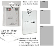 Acrylic Block for foam mounted rubber stamps