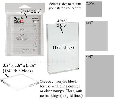 Acrylic Block for foam mounted rubber stamps