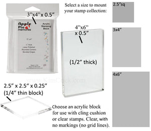 Acrylic Block for foam mounted rubber stamps