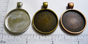 25mm Circle Pendant Tray Textured (Select Color or Optional Insert)