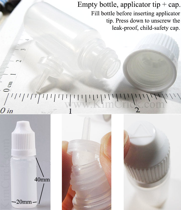 Empty eye dropper bottle 10ml for alcohol ink diy color mixing glue precision applicator