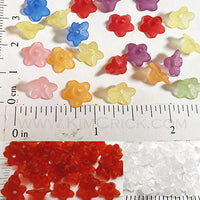 10mm Wide Frosted Acrylic Flower Charm Beads 40 pack (Select A Color)