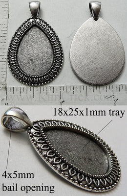 20pcs Mixed Fit 25mm Blank Bezel Pendant Trays Base Cabochon Settings Trays  Pendant Blanks for Jewelry Making DIY Findings (M280)