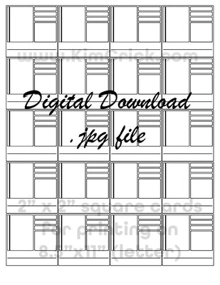Digital File - Complex Swatch Card Printable (20 tiled 2