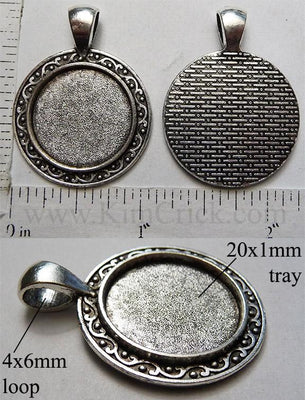 5pcs 25mm Round Bezel Blank Base Necklace Pendant with Chains Necklace –  Crystals and Clay Jewelry DIY