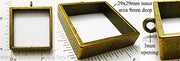 Open Back Deep Square 29mm x 29mm x 8mm Bronzetone Frame Jewelry Pendant