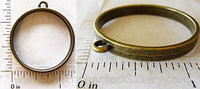 Open Back Thin Ring Frame Pendant 30mm x 4mm Bronzetone