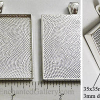 35mm XL Square Textured Pendant Tray Silvertone