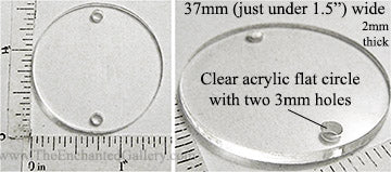 Laser Cut Acrylic Clear 37mm Circle Charm with Hole (Select an Amount)