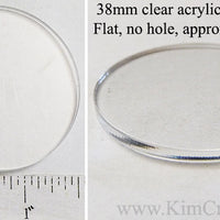 Laser Cut Acrylic Clear 38mm Circle Disc 5 Pack (Flat, No Hole)