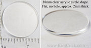Laser Cut Acrylic Clear 38mm Circle Disc 5 Pack (Flat, No Hole)