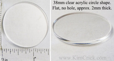 Laser Cut Acrylic Clear 30mm Circle Disc 5 Pack (Flat, No Hole)