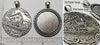 30mm Circle Pendant Tray Art Nouveau Train Journey Back Antiqued Silver (Select Amount or Optional Insert)