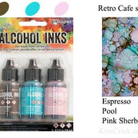 Alcohol Ink 3 Pack Retro Cafe Set - Espresso, Pool, Pink Sherbet