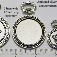 Alice in Wonderland Rabbit Art Silvertone Pocket Watch (Select A Size)