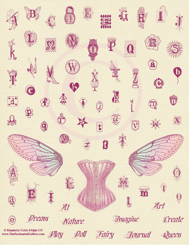 Unmounted Rubber Stamp Set Alphabet Collage #Alph-115