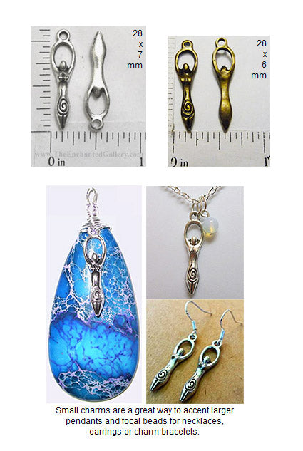 Ancient Spiral Goddess Charm Jewelry Finding Bead (Select a Color)