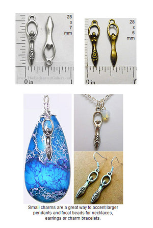 Ancient Spiral Goddess Charm Jewelry Finding Bead (Select a Color)