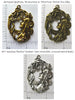 Art Nouveau Lady with Flower Antique Replica Pendant Jewelry Finding