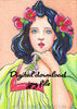  Digital File - Art Nouveau Woman Schmincke Aqua Drop Watercolor Artwork Color Painting Scan Printable Download 