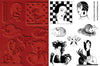 Unmounted Rubber Stamp Set Vintage Fashion #Glam-020