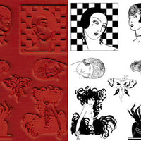 Unmounted Rubber Stamp Set Vintage Fashion #Glam-020