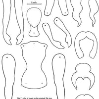 Unmounted Rubber Stamp Set Paper Doll Collage #Colg-113