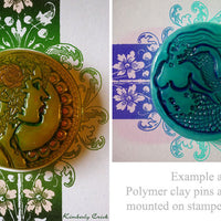 Unmounted Rubber Stamp Set Clay Button Textures #Bttn-105