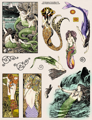 Unmounted Rubber Stamp Set Mythology Sirens #Sire-114