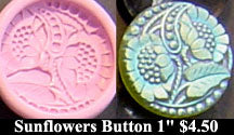 Flexible Push Mold Art Nouveau Sunflower One Circle Button