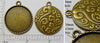 30mm Circle Pendant Tray Wind Water Orient Back Bronze (Select Amount or Optional Insert)