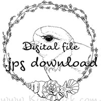 Digital File - Piping Plover Shore Bird Drawing Printable Adult Coloring Page Practice Painting Download